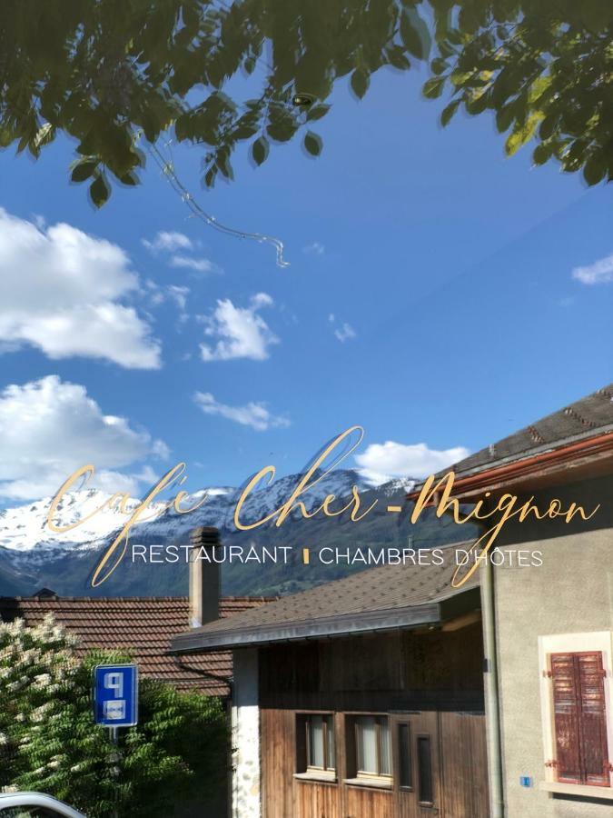 Cafe Cher-Mignon Et Chambres D'Hotes Chermignon-d'en Haut Bagian luar foto